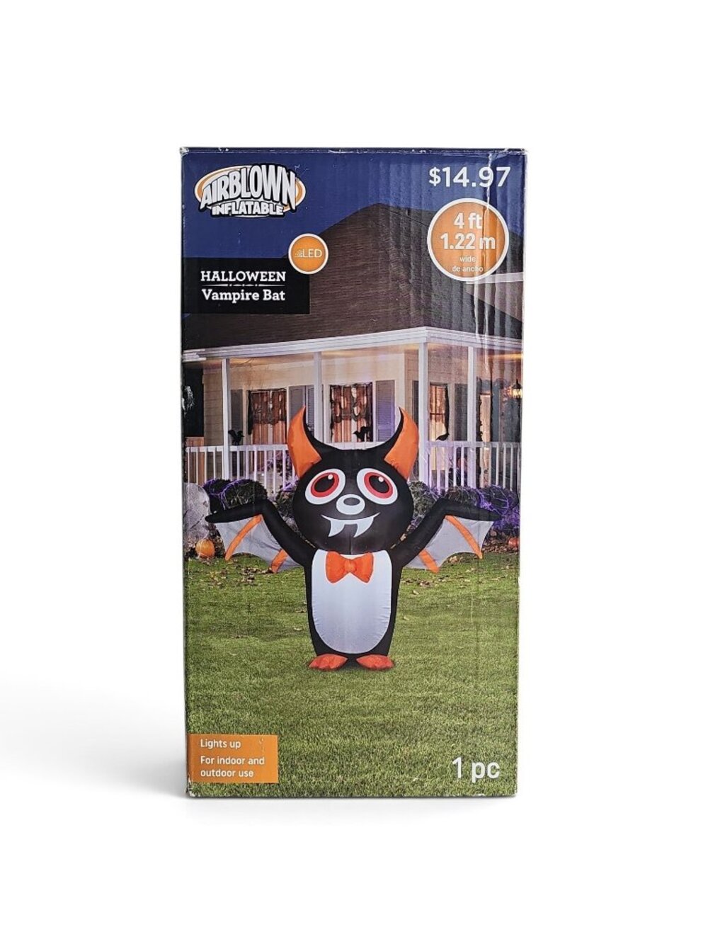 Gemmy Airblown Inflatable Halloween Vampire Bat 4 Ft Lighted Yard Decor
